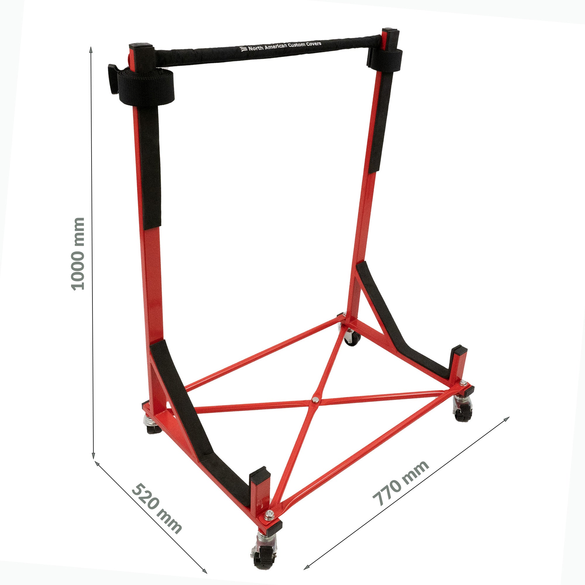 Mercedes R107 SL Soporte para carrito con techo rígido de alta resistencia (blanco) con arnés de seguridad y cubierta antipolvo para techo rígido (050)