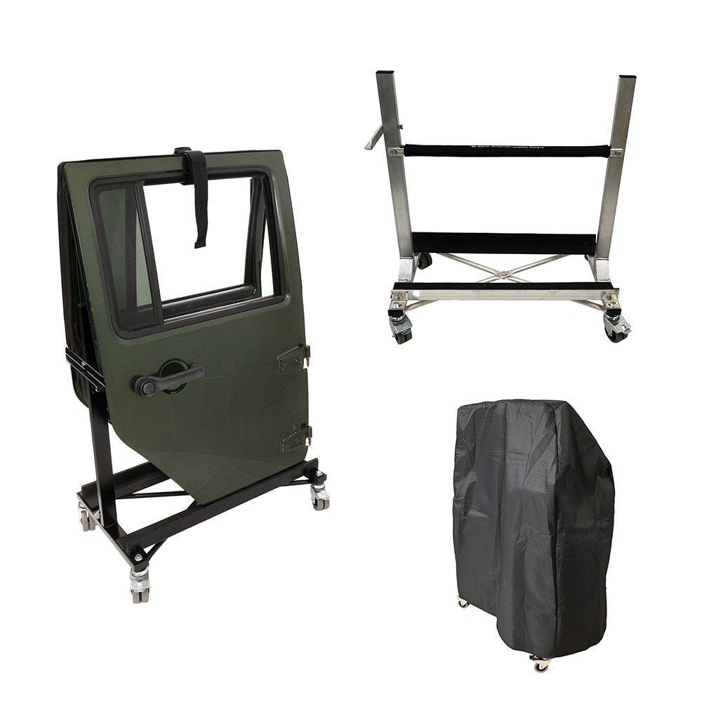 Jeep Wrangler Heavy-duty Door Storage Stand Trolley Cart Rack with Securing Strap (Various Options)